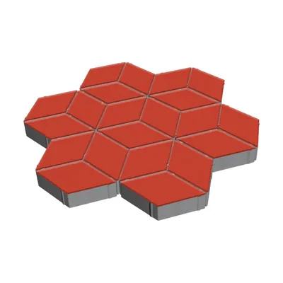 Плитка Ромб 250×150 мм, 60 мм, Красный